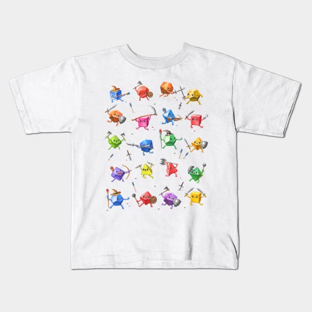 RPG Dice Battle Kids T-Shirt by andremuller.art